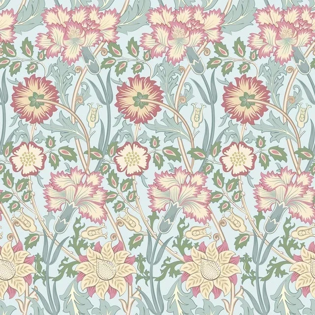 Iris & Chrysanthemum Wallpaper – Saphire Blue