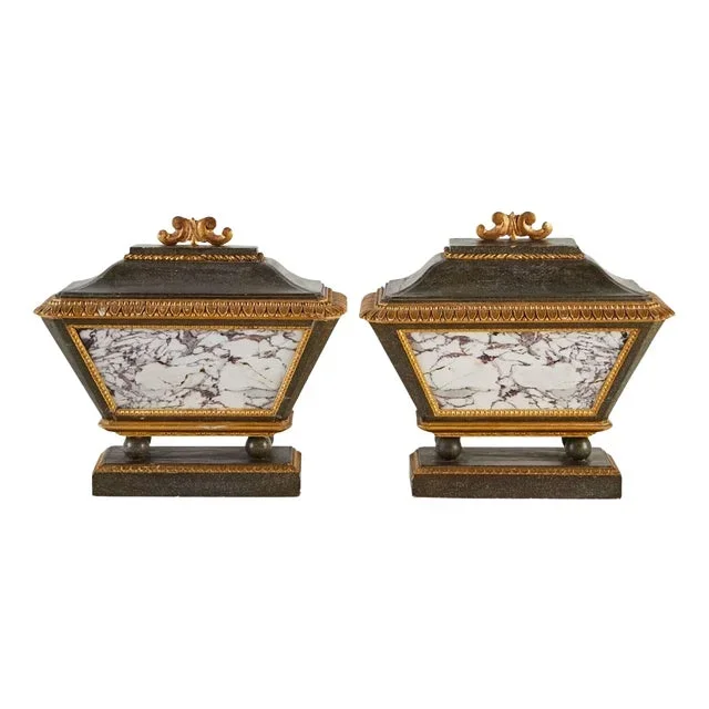 Italian Decorative Sarcophagi, circa 1900 – A Pair