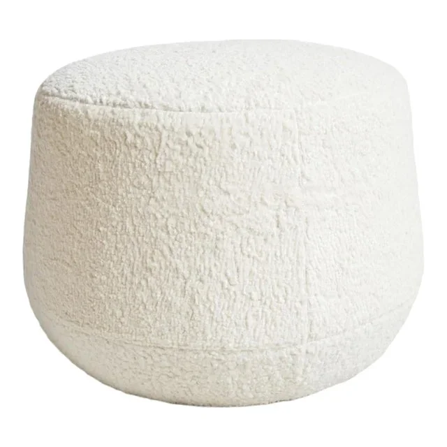 Ivory Boucle Ottoman