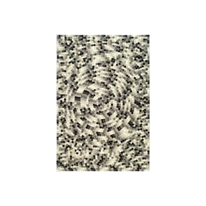 Ivory Grey Contemporary Wool Pile Rug 9×7.5