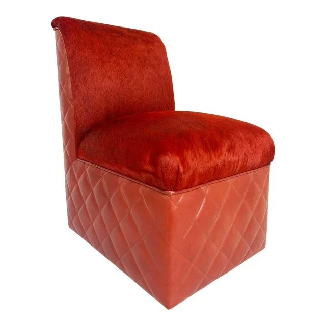 J. Robert Scott Cambon Leather Hide Slipper Chair
