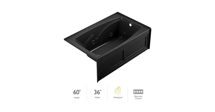 Jacuzzi Cetra 60″ Whirlpool Alcove Bathtub with Right Drain and Basic Controls