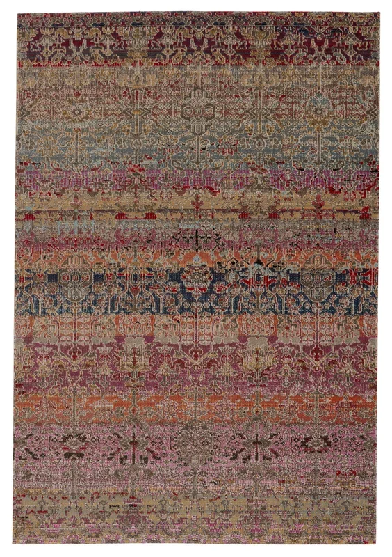 Jaipur Living Bodega Indoor/ Outdoor Trellis Multicolor/ Pink Runner Rug