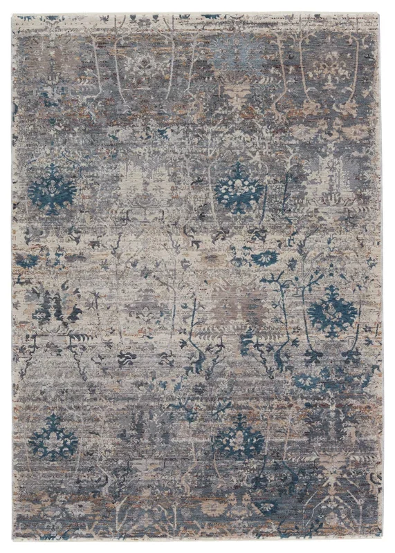 Jaipur Living Ozella Floral Gray/ Blue Area Rug