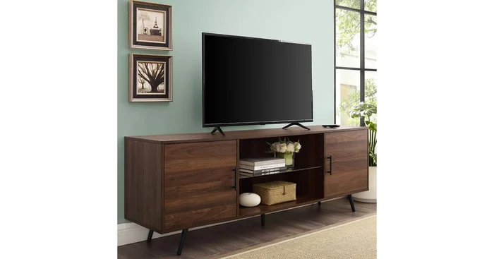 James Allan Elise 70″ Wide Laminate Mid-Century Modern TV Stand Media Cabinet