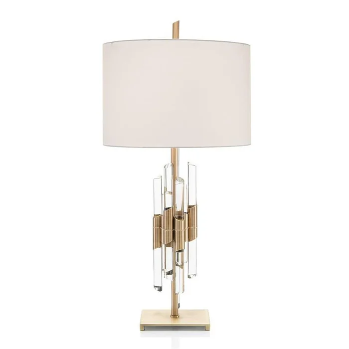 John Richard Brass And Crystal Rod Table Lamp
