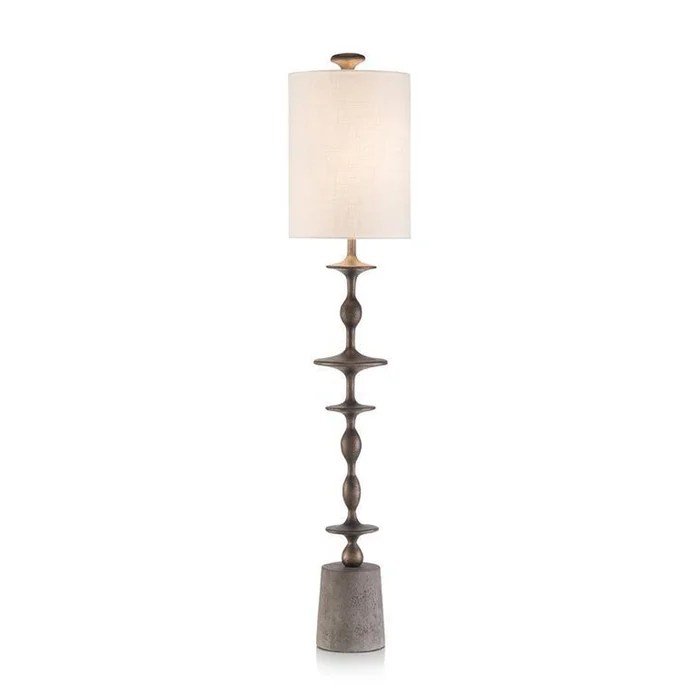 John Richard Matte Black Baluster Candlestick Lamp