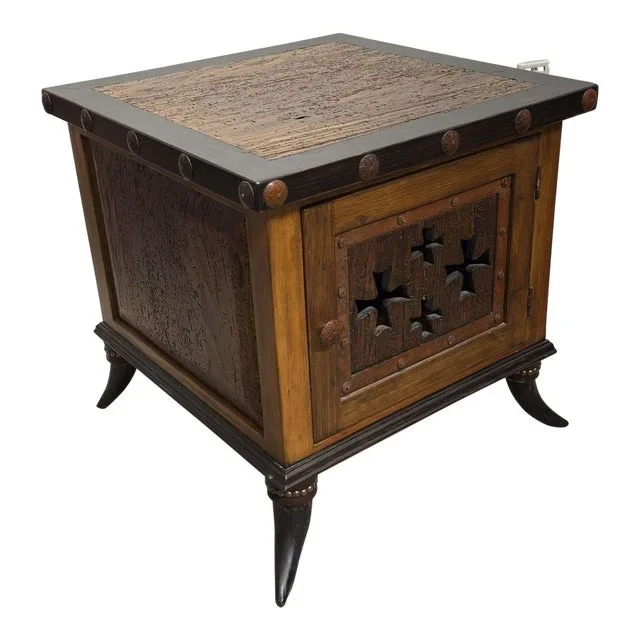 Jorge Kurczyn, Rustic Side Table With Cow Horn Legs