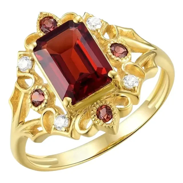 Kai Renaissance Garnet Diamond Cocktail Ring, size 10