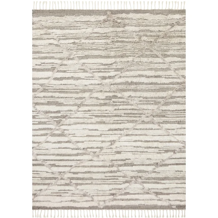 Khalid Ivory/Taupe Hand-Knotted Rug