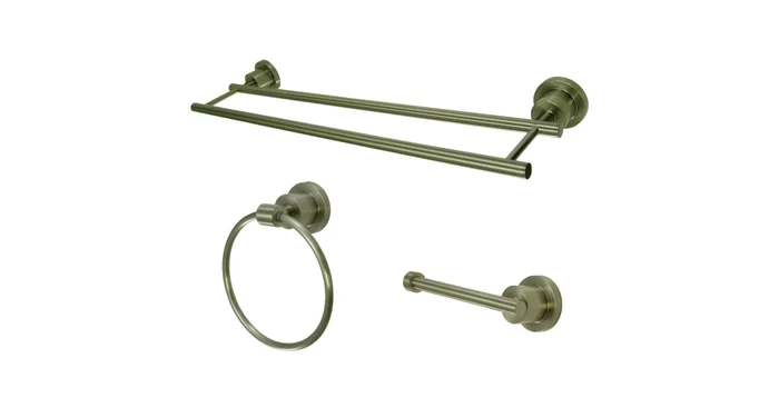 Kingston Brass Concord 3 Piece Bathroom Package with 24″ Towel Bar, Toilet Paper Holder