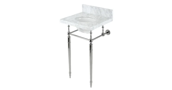Kingston Brass Edwardian 19″ Rectangular Brass Console Bathroom Sink with Overflow and Oval Basin