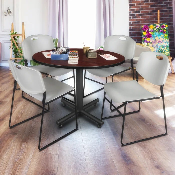 Kobe 48″ Round Breakroom Table- Mahogany