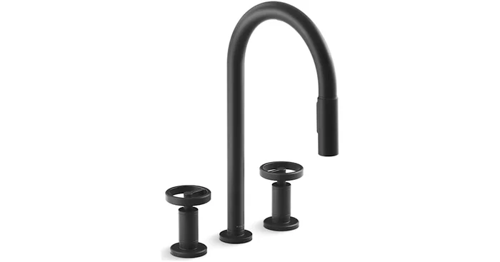 Kohler Billet 1.5 GPM Widespread Pre-Rinse Pull Down Kitchen Faucet