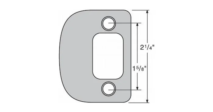 Kwikset 2-1/4″ Full Lip Round Corner Deadbolt Strike Plate