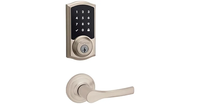 Kwikset Henley Passage Lever Set and SmartCode Electronic Touchscreen Deadbolt Combo Pack with SmartKey