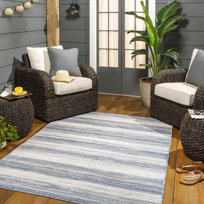 Kyrenia Modern Dark Blue Area Rug
