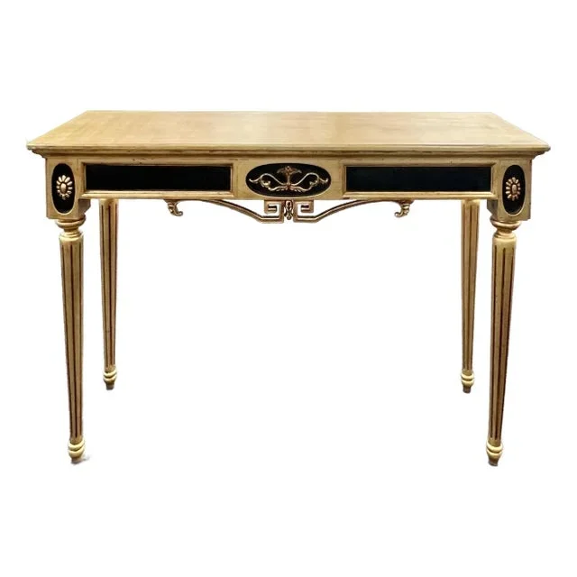 La Barge Carved Gold Leaf and Ebonized Console Table