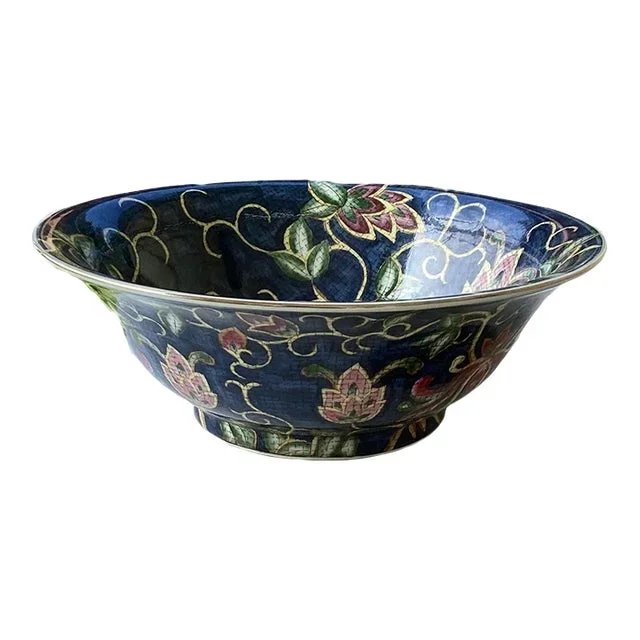 Large Chinoiserie Lotus Bowl