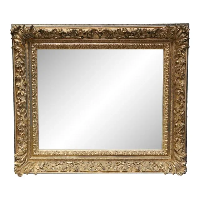 Large Neoclassical Gold Mirror