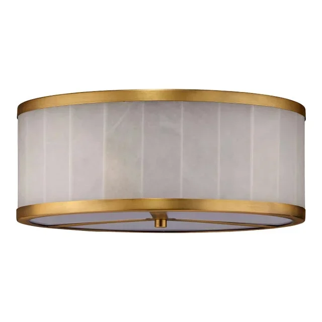 Large Upsala Alabaster Flush Mount Ceiling Light