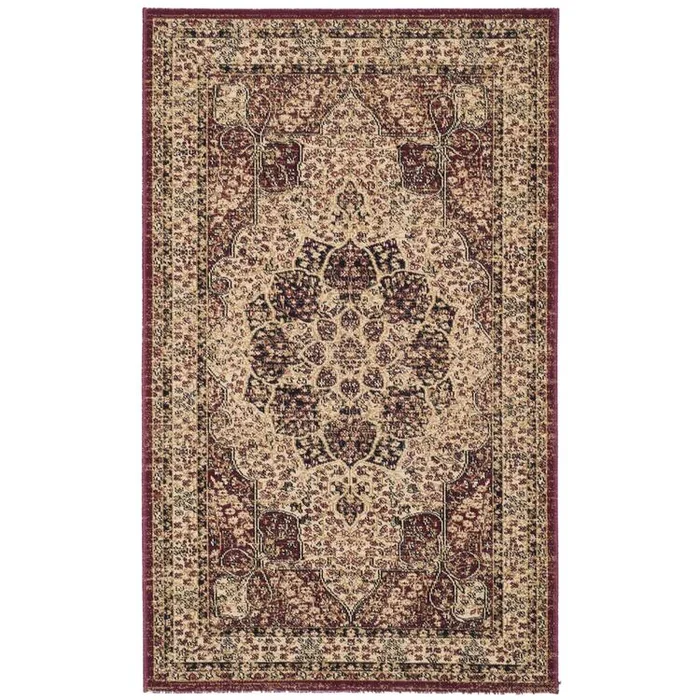 Lavar Kerman Creme/Red Large Rectangle Rug