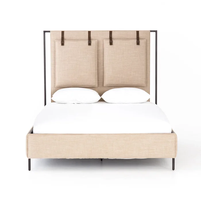 Leigh Upholstered Bed – Palm Ecru