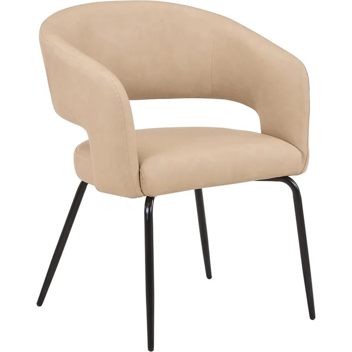 LeisureMod Gavin Series Modern Chair Black Frame in Light Taupe