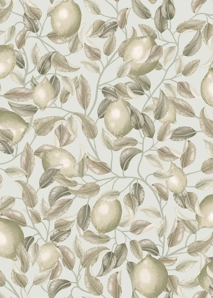 Lemon Trees Wallpaper – Seagrass Green