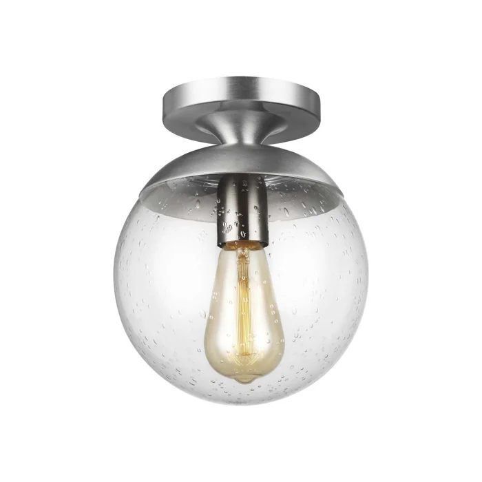 Leo Wall / Ceiling Semi-Flush Mount – Clear Seeded Glass