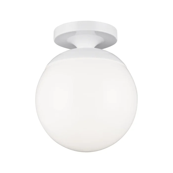 Leo Wall / Ceiling Semi-Flush Mount – Smooth White Glass