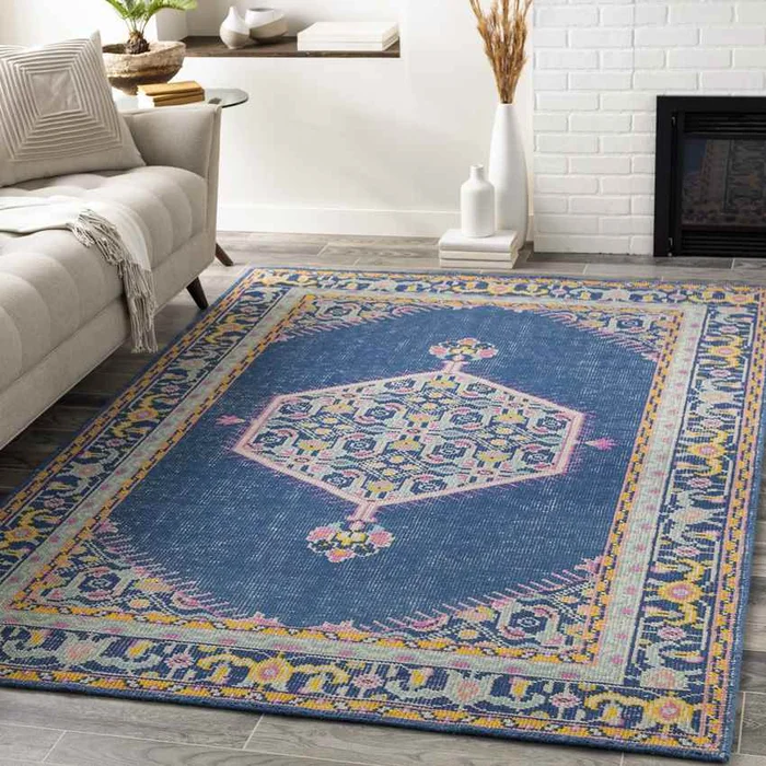 Lieving Traditional Navy Area Rug