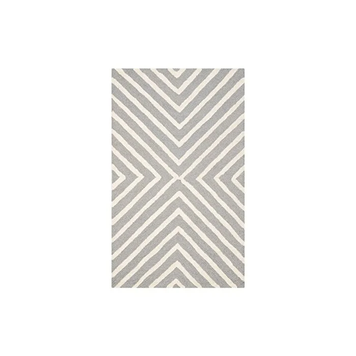 Light Blue Ivory Wool Pile Area Rug 7x5ft Medium Rectangle – Safavieh