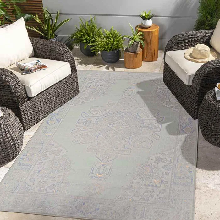 Limassol Traditional Light Green Area Rug
