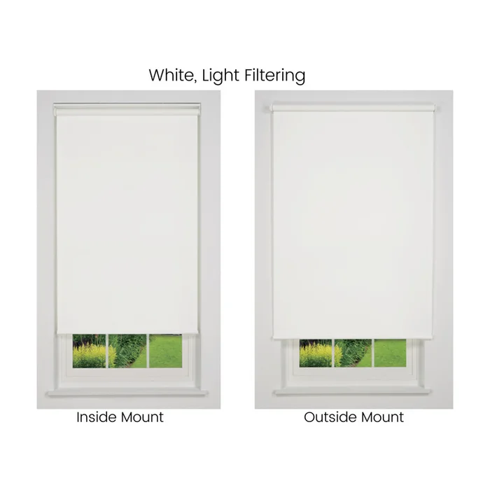 Linen Avenue Cordless Light Filtering Roller Shade, White 29 W x 66 H