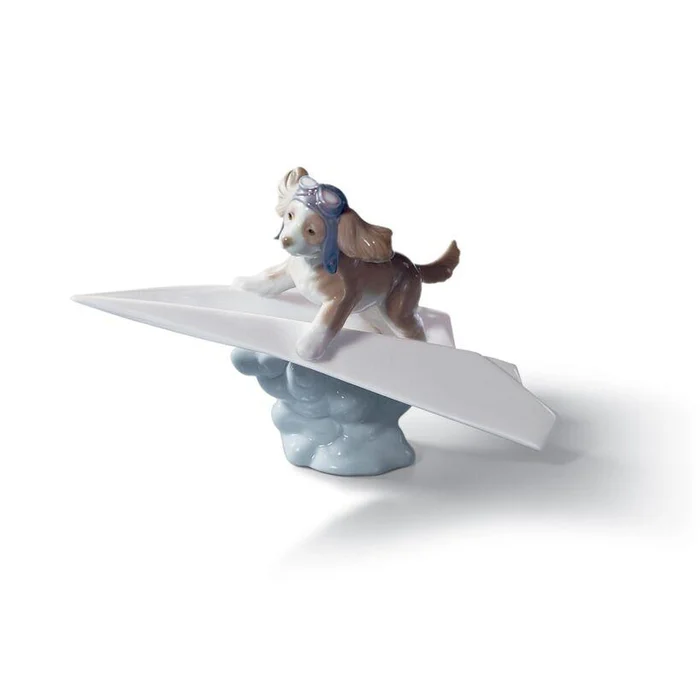 Lladro Let’s Fly Away Dog Figurine