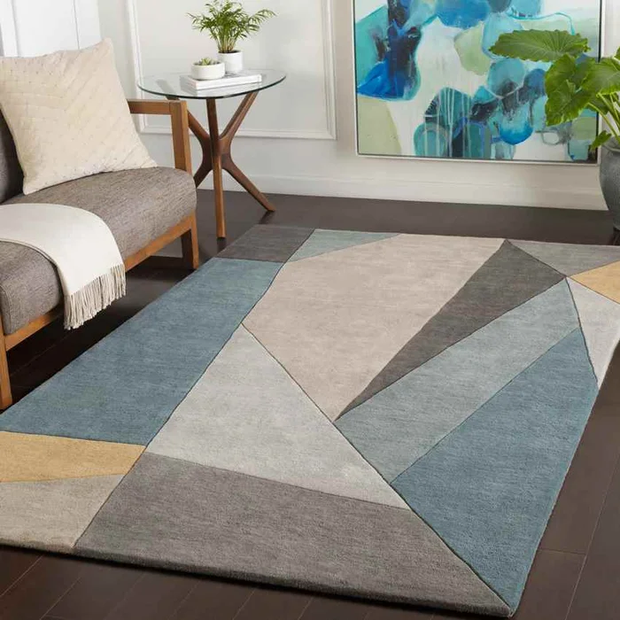 Lollum Modern Teal Area Rug