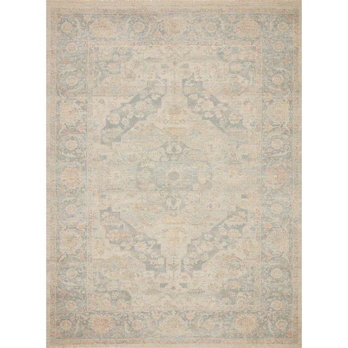 Loloi Priya PRY-08 Bone / Bluestone Rug