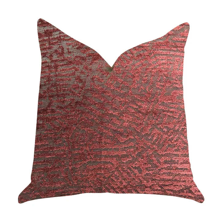 Luxury Dark Red Crushed Wine Throw Pillow Double Sided Handmade in USA