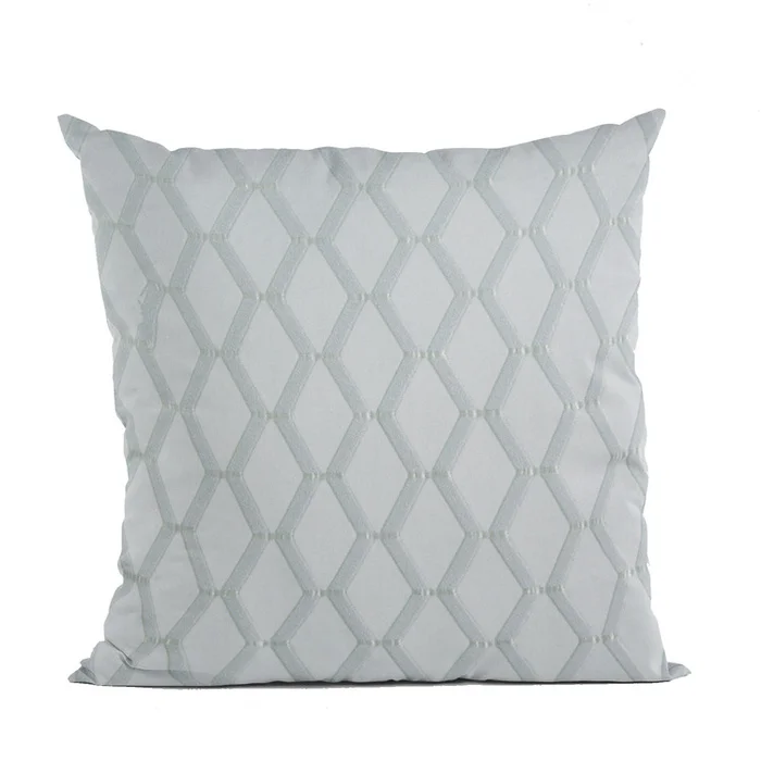 Luxury Double Sided Silver Embroidered Throw Pillow Handmade in USA