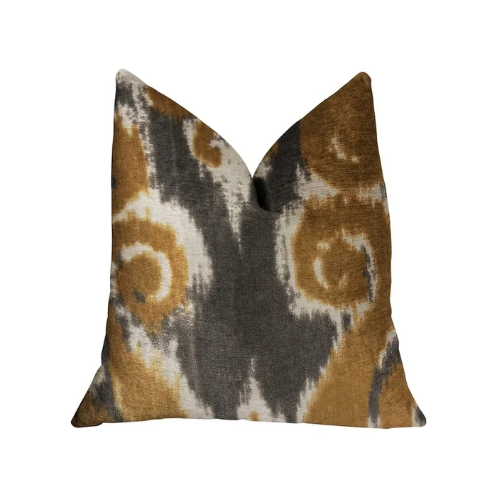Luxury Gold Throw Pillow with Hypoallergenic Down Alternative Fill