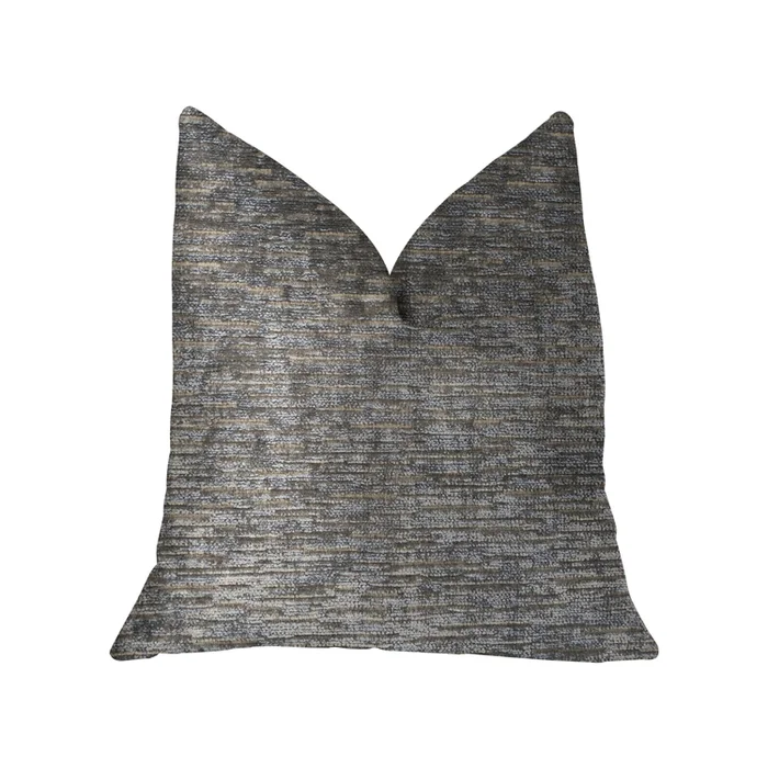 Luxury Gray Throw Pillow Handmade in USA Double Sided Polyfill Insert