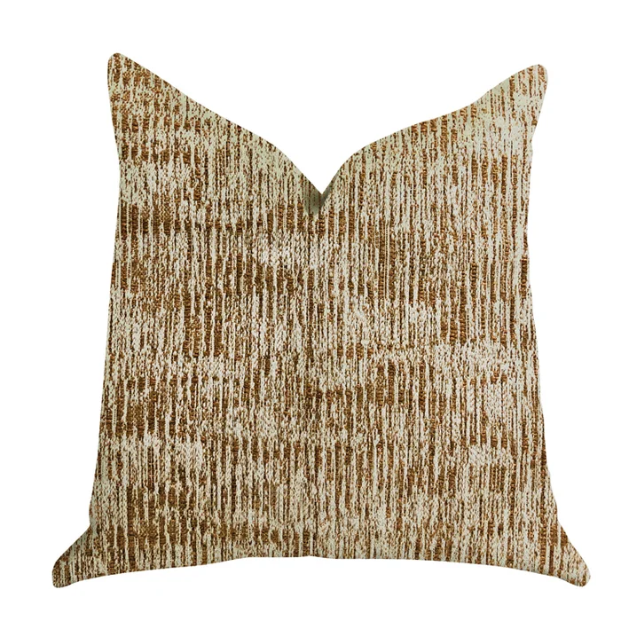 Luxury Textured Throw Pillows Brown Beige Double Sided Handmade USA