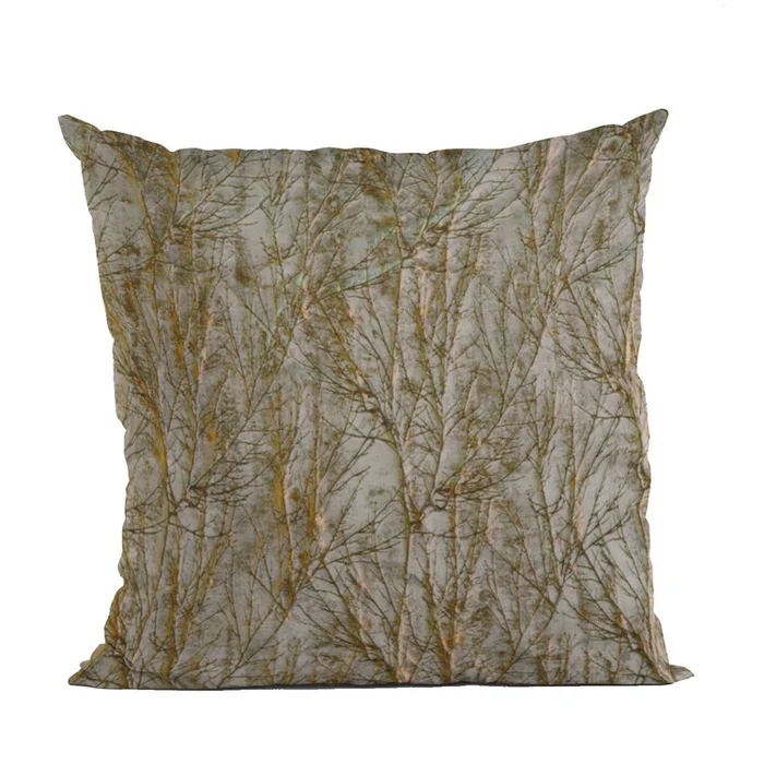 Luxury Throw Pillow with Shiny Twig Pattern & Hypoallergenic Insert