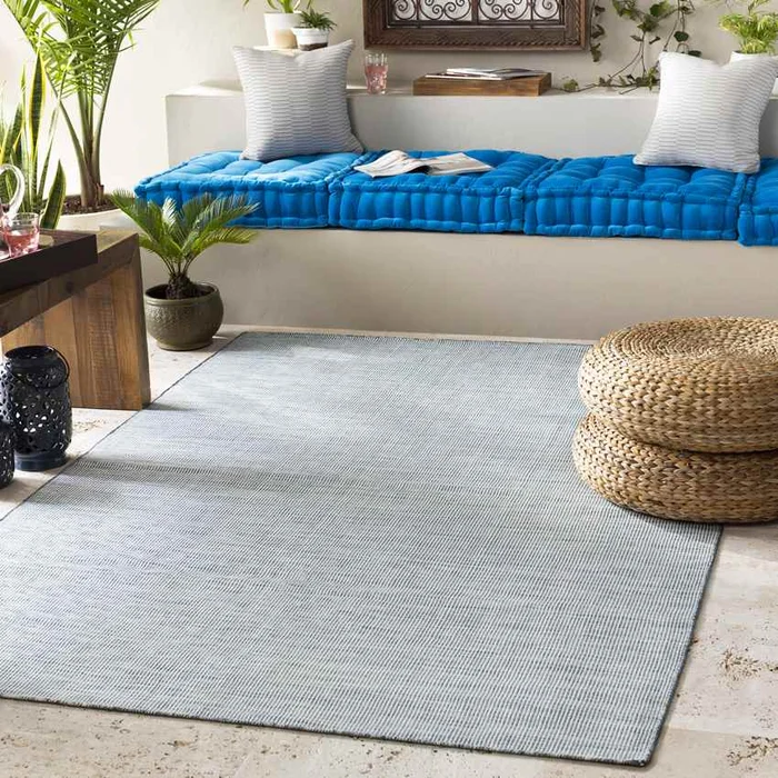 Lyle Modern Sky Blue Area Rug
