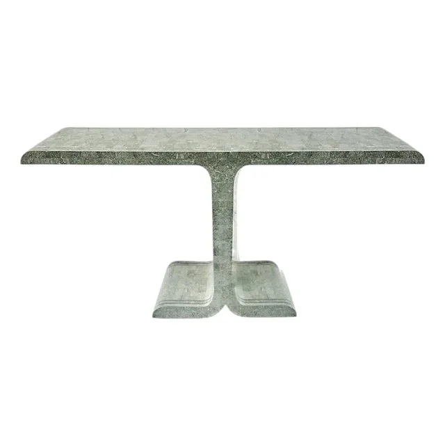 Maitland Smith Tessellated Marble W/Brass Inlay Console, 1970
