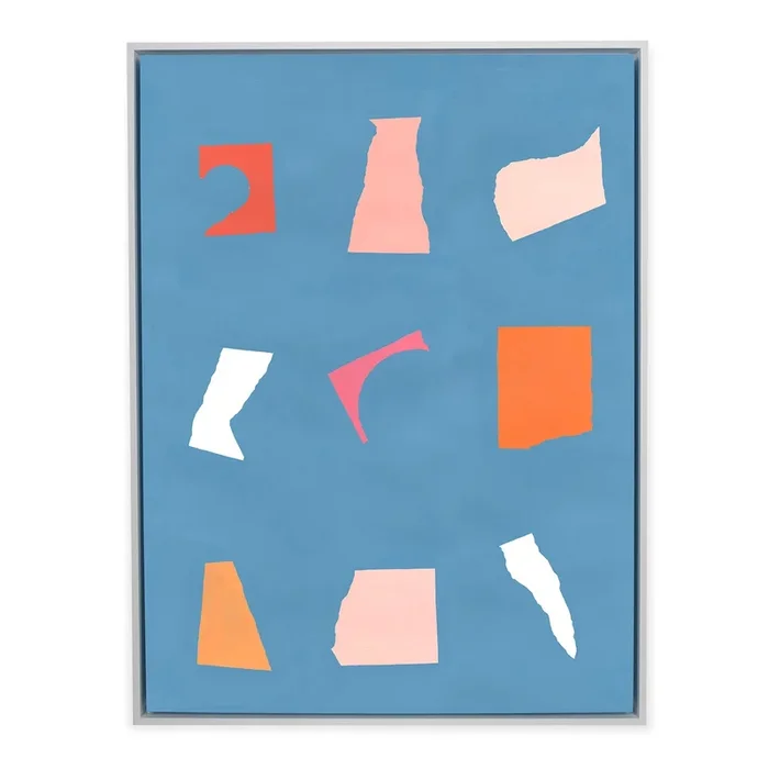 Marie Lawyer, Floating Fragments on Blue 1