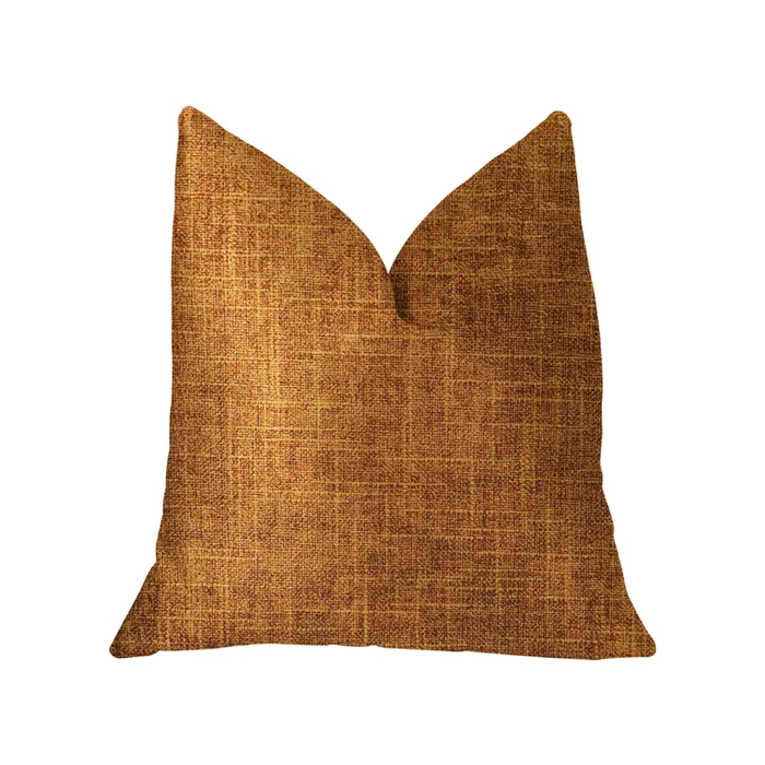 Marmalade Brown & Gold Luxury Throw Pillow Double Sided Handmade USA