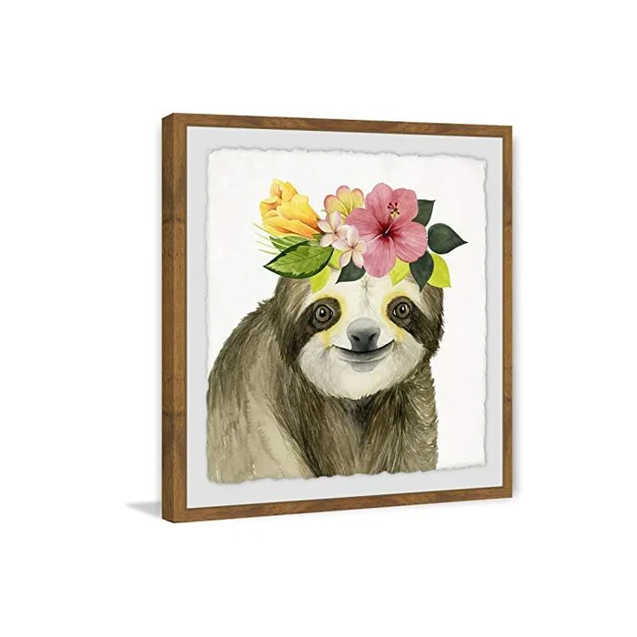 Marmont Hill Pretty Sloth Framed Painting Print