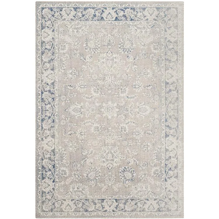 Medium Rectangle Taupe Blue Polypropylene Power Loomed Rug 5×7 – Safavieh